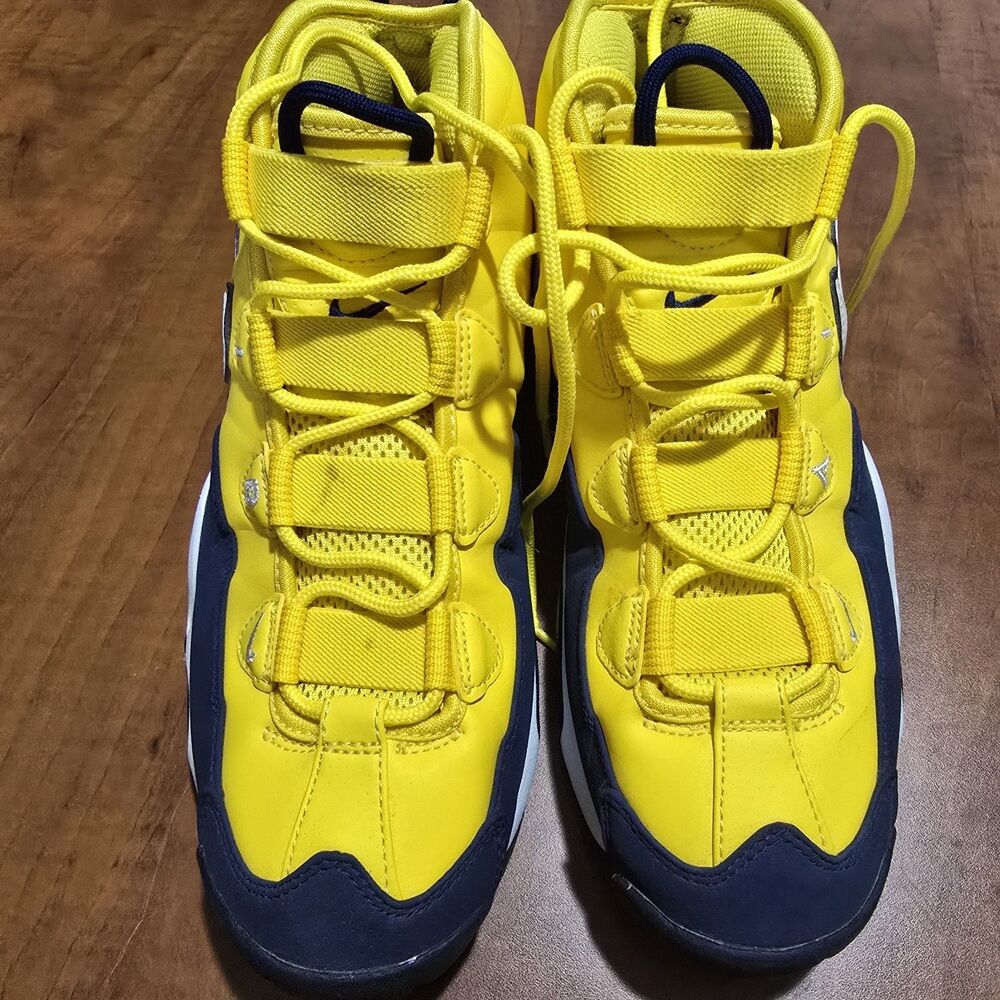 Nike Air Uptempo House Of Hoops Michigan Maize And Blue Lace Up Sneakers 10.5 - Picture 3 of 8